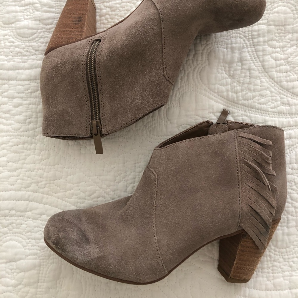 Tahari Camila style suede distressed bootie